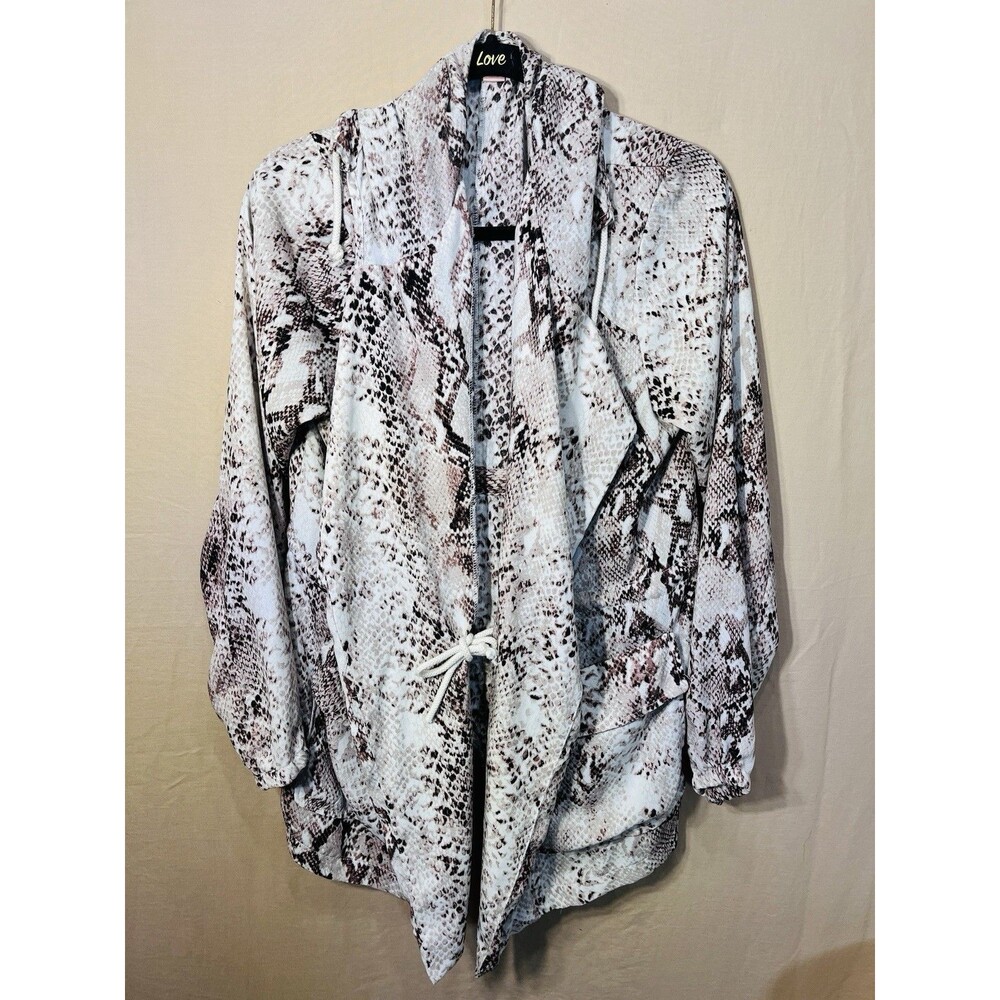 Band of Gypsies Snake Print Draped Jacket Cardigan Boho Lightweight Large